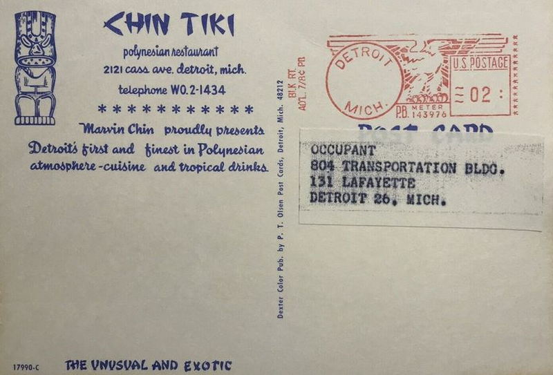 Chin Tiki - Vintage Postcard
